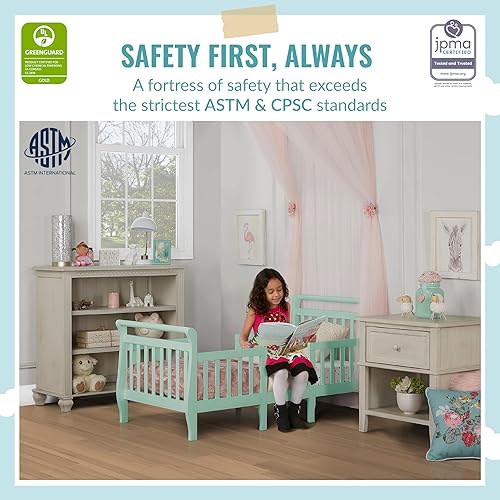 Emma 3-In-1 Convertible Toddler Bed In Fuschia Pink, Converts To Two Chairs And-Table, Low To Floor Design, JPMA Certified, Non-Toxic Finishes, Safety Rails - Jamouz