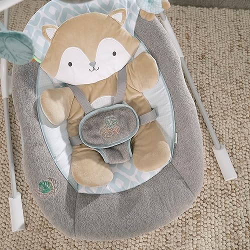Ingenuity InLighten 5-Speed Baby Swing - Swivel Infant Seat, 5 Point Safety Harness, Nature Sounds, Lights - Nally Owl - Jamouz