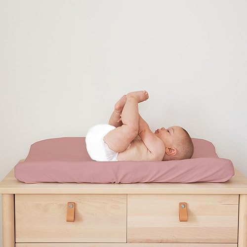 Baby Changing Pad Cover 2-Pack for Girls (Fleurette) - Premium Fitted Sheets Baby Diaper Changing Table Cover - Buttery Soft Cotton Blend - Jamouz