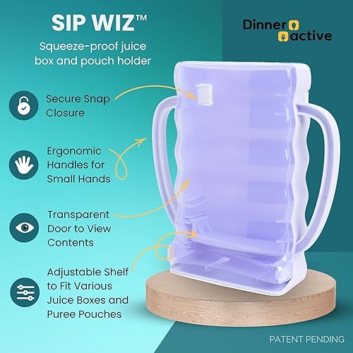Dinneractive Sip Wiz - Baby Pouch Holder No Squeeze Pouch Food Pouches & Juice Box Holder - Anti-Squeeze Yogurt Pouch Reusable Toddler Essentials - Jamouz
