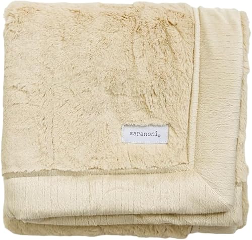 SARANONI Receiving Blankets for Babies Super Soft Boutique Quality Lush Luxury Baby Blanket (Ivory, Receiving Blanket 40' x 30') - Jamouz