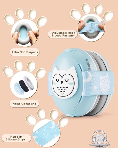 Lilian&Gema 2-in-1 Baby Ear Muffs Noise Protection, Noise Cancelling Headphones for Baby & Toddler up to 4 Years - Jamouz