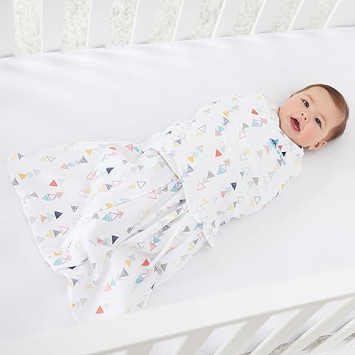 HALO 100% Cotton Sleepsack Swaddle, 3-Way Adjustable Wearable Blanket, TOG 1.5, Baby Blue, Newborn, 0-3 Months - Jamouz