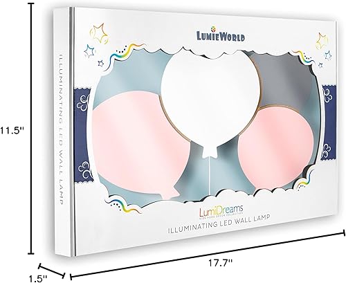 Lumipets Lighted Balloons, Nursery Night Light, Wall Mounted Lighted, Battery Operated Cloud Light Sign–Lightweight Kids Night Light for Babies, Toddlers, Kids - 17.7 x 11.2 x 1.5-in - Jamouz