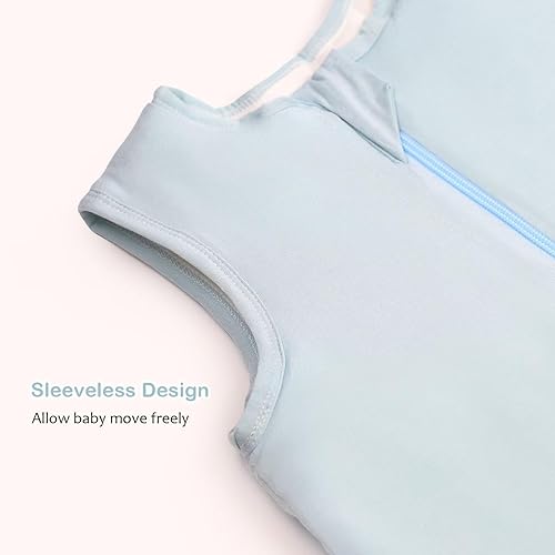 Rayon Made from Bamboo Toddler Sleep Sack with Feet, 1.5 TOG Sleeveless Toddler Sleep Sack, 2-Way Zipper - Jamouz