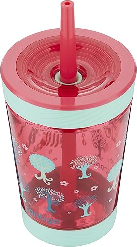 Contigo Kids Spill-Proof 14oz Tumbler with Straw and BPA-Free Plastic, Fits Most Cup Holders and Dishwasher Safe, 2-Pack Strawberry Cream & Blue Raspberry - Jamouz
