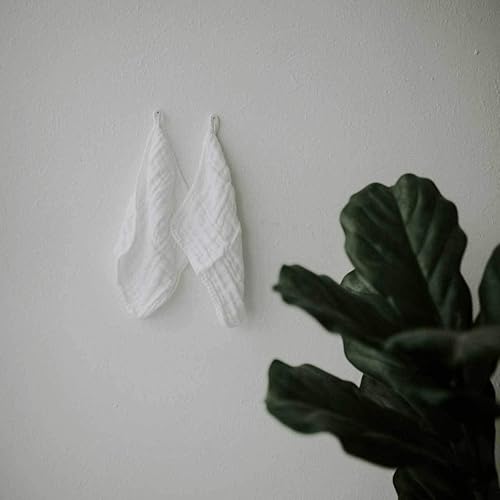 Parker Baby Washcloths - 6 Pack of 100% Cotton Muslin Wash Cloths - Soft, Absorbent and Natural - White - Jamouz