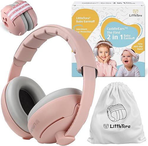 'CuddleEars' 2 in 1 Baby Ear Muff - Noise Canceling Infant Toddler Headphone Hearing Protection Earmuff for Plane - Jamouz