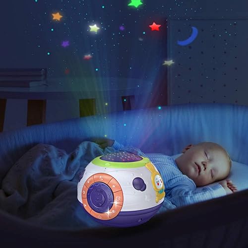 TUMAMA Baby Toy Gifts for Newborn, Toddlers Night Light Star Projector, Baby Sleep Soother Sound Machine, Talking Baby Toys - Jamouz