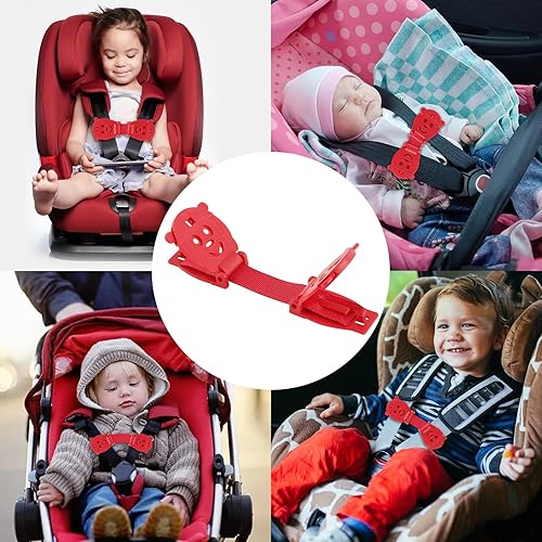 Anti Escape Baby Harness Chest Clip, Prevent Children/Kids Taking Their Arms Out of Child High Chairs/Strollers/Baby Reins, Red(2 Pack) - Jamouz