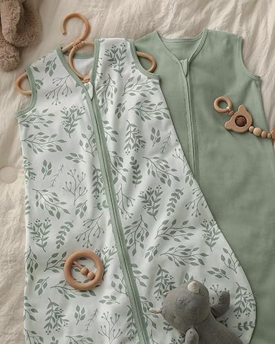 Yoofoss Baby Sleep Sack 6-12 Months Wearable Blanket for Babies 100% Cotton 2-Way Zipper TOG 0.5 Toddler Sleeping Sack 3 Pack, Soft Lightweight Sleep Sacks - Jamouz