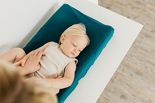 Copper Pearl Premium Knit Changing Pad Cover Soft, Stylish, and Universal Fit for All Standard Diaper Changing Pads, Trendy Design Changing Pad Covers, Briar - Jamouz