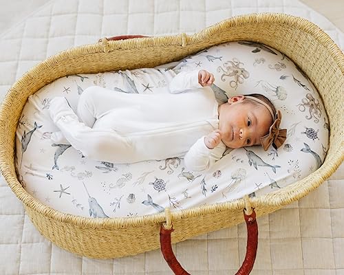 Baby Changing Pad Cover 2-Pack for Girls (Fleurette) - Premium Fitted Sheets Baby Diaper Changing Table Cover - Buttery Soft Cotton Blend - Jamouz