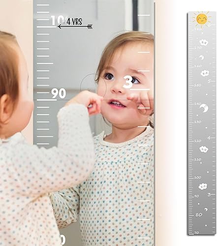 Growth Chart Mirror for Wall 2025 New Puzzle Mirror Growth Chart, Children's Growth Chart for Wall Mirror, Kids Height Measuring Mirror Height Ruler for Nursery Bedroom Playroom Decor (A) - Jamouz