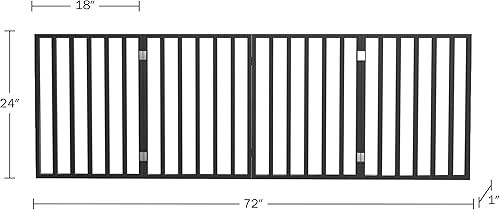 3-Panel Indoor Foldable Dog Fence for Stairs, Hallways, or Doorways - 54x24-Inch Wood Freestanding Dog Gates by PETMAKER (Brown) - Jamouz