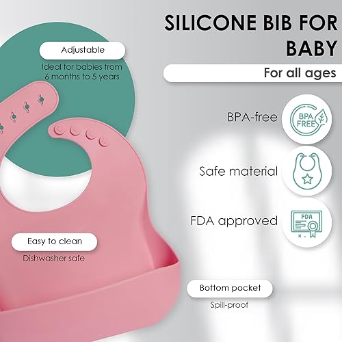 Bluet B- Silicone Baby Feeding Set - Baby Led Weaning Supplies - Baby Spoons, Suction Bowl - Plate - Baby Utensils Set - Silicone Feeding Set for Baby First Foods, Infant Eating - 8pcs - Purple - Jamouz