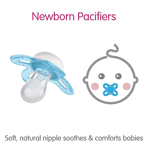 MAM Original Start Matte Newborn Baby Pacifier, Best Pacifier for Breastfed Babies, Boy, 0-3 Months (Pack of 4) - Jamouz