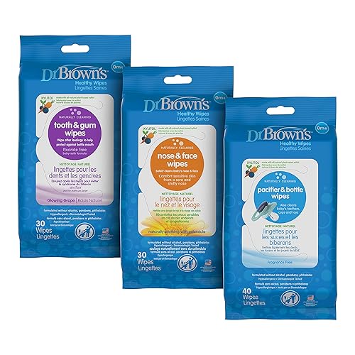 Dr. Brown's Healthy Wipes for Babies and Toddlers, 40 Count, Variety 3 Pack - Jamouz