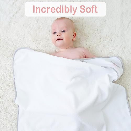 Viviland Baby Towels and Washcloths, Soft Absorbent Pink Baby Bath Towel Set, Elephant Hooded Towels with 5 Infant Face Washcloths (6 Pieces) - Jamouz