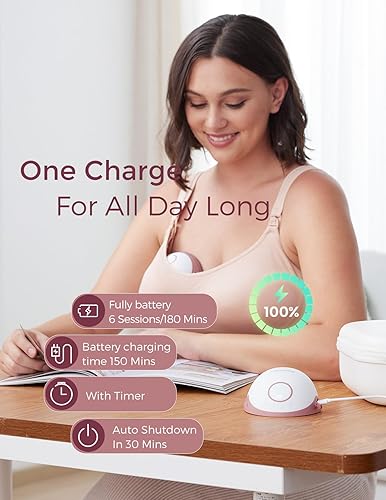 Momcozy Breast Pump Hands Free Mobile Style | M6, Wearable Breastfeeding Pump Ideal Rhythm for More Milk, DoubleFit Flange More Fit & Discreet with 3 Modes & 9 Levels, 24mm - 2 Pack Cozy Red - Jamouz