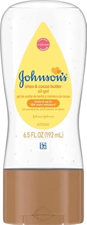 Johnson's Baby Oil Gel, Moisturizing Baby Massage Mineral Oil Enriched with Shea & Cocoa Butter, Dry Skin Relief for Babies, Kids & Adults, Nourishing & Gentle on Delicate Skin, 6.5 fl. oz - Jamouz