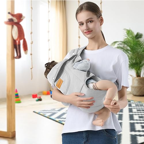 Baby Carrier Newborn to Toddler, Cozy Baby Wrap Carrier(7-30lbs), Easily Adjustable Toddler Carrier, Lightweight Baby Holder Carrier, Black - Jamouz