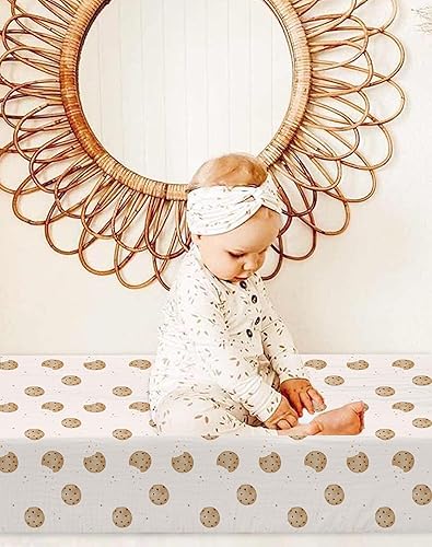 Changing Pad Cover for Baby Boy Girl 2 Pack, Muslin Changing Table Pad Covers with Boho Style, Neutral Nursery Bedding Essentials Soft and Breathable(Dusty Rose & Flower-A) - Jamouz