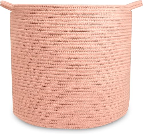 Natemia Large Storage Basket (15' x 15' x 14') - Woven Baskets for Storage, Baby Storage Basket and Toy Organizer, Blanket Basket, Perfect Baby Registry Gift, Rope Baskets for Storage, Basket Storage - Jamouz