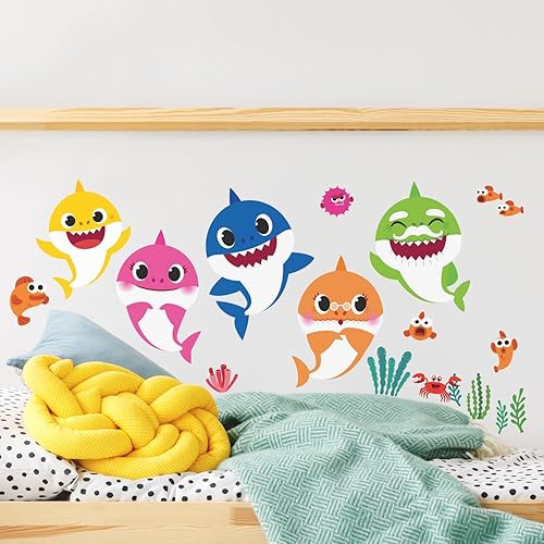 RoomMates RMK4303SCS Baby Shark Peel and Stick Wall Decals - Jamouz