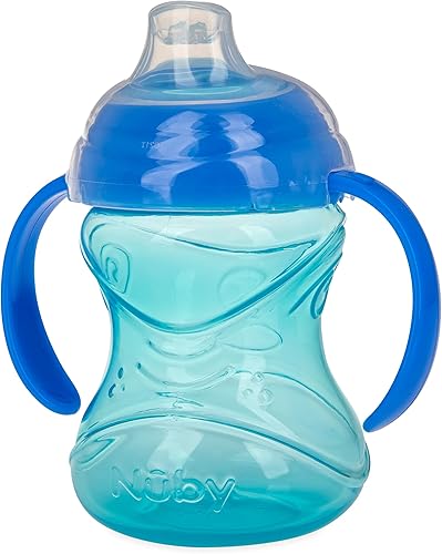 Nuby Clik-It Soft Spout No-Spill Training Sippy Cup with Handles - (3-Pack) 10 Oz - 4+ Months - Neutral - Jamouz