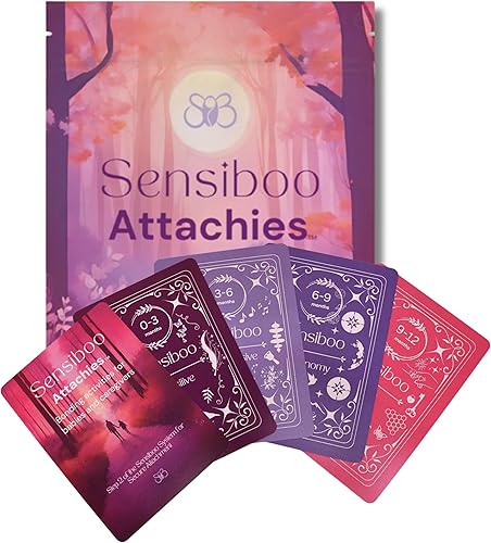 Attachies™ Activity Cards for Babies 0-12 Months - Social Emotional Development, Bonding & Sensory Stimulation, Safe & Durable, Portable for Interactive Play - Jamouz