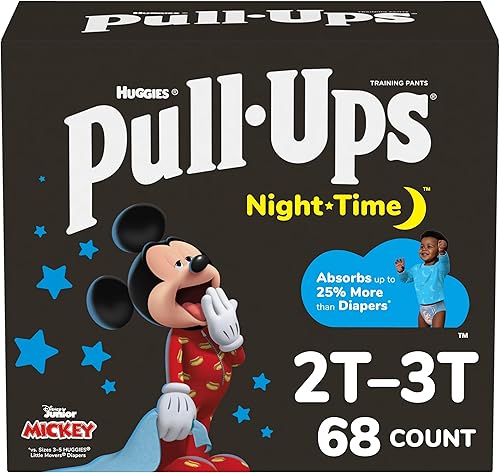 Pull-Ups Boys' Night-Time Potty Training Pants, Size 3T-4T Overnight Training Underwear (32-40 lbs), 60 Ct - Jamouz