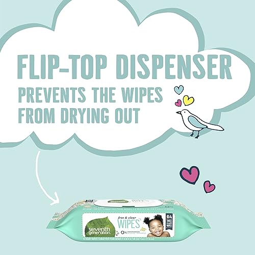 Seventh Generation Baby Wipes Sensitive Protection with Snap Seal Diaper Wipes 768 Count - Jamouz