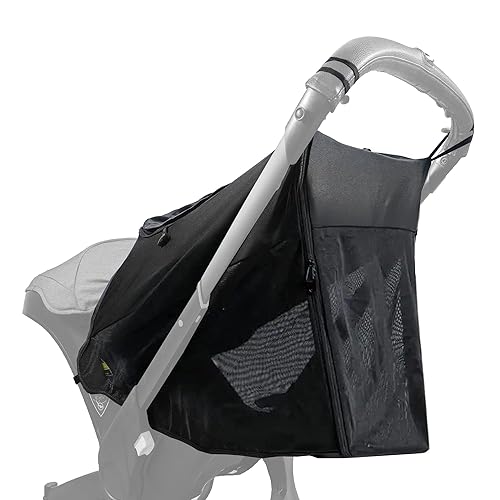 360° Full Coverage Stroller Sun & Insect Protection Cover Compatible with Doona Car Seat & Stroller Breathable Anti-UV Sunshade Extension Cover Fit for Doona Stroller Sun Shade Cover - Black - Jamouz