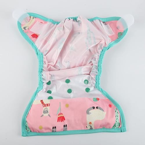 Baby Cloth Diaper Cover Nappy Hook and Loop Double Gusset 6.6lbs to 33lbs (Rabbits Wolves) - Jamouz
