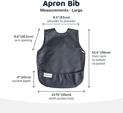 Tiny Twinkle Mess Proof Baby Bib - Waterproof Toddler and Baby Apron Bib - Machine Washable - PFAS and BPA Free - Jamouz