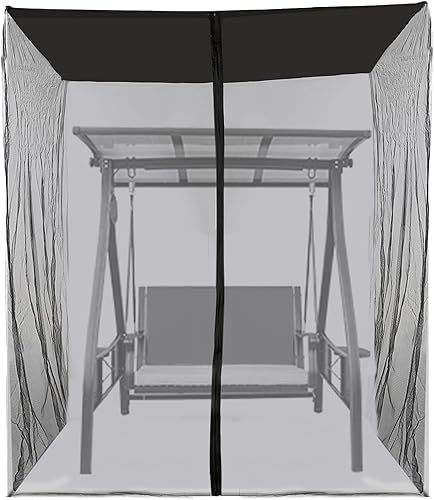 Lixada Outdoor Swing Chair Mesh Net Ultra Large Mosquito Net Zipper Closure Netting Curtain Water Resistant Patio Seater Mesh Canopy Cover - Jamouz