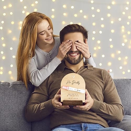 Pregnancy Announcement For Dad- Hi Daddy Pregnancy Test Keepsake Wooden Sign- Baby Surprise Announcement Ideas, Pregnancy Reveal To Husband, Daddy To Be Gifts - Jamouz