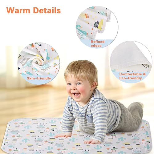 Baby Portable Changing Pad Waterproof Diaper Changing Mat Travel 3 Pack Washable Mattress Pad Reusable Under Pads Changing Pad Liners 22' x 27.5' - Jamouz