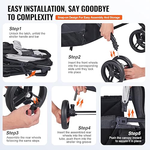 VEVOR Double Stroller - Jamouz