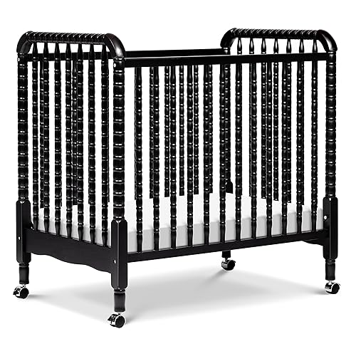 DaVinci Jenny Lind 3-in-1 Convertible Mini Crib in Honey, Removable Wheels, Greenguard Gold Certified - Jamouz