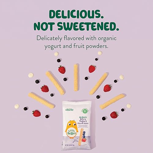 Little Bellies Organic Berry Yogurt Pick-Me Sticks, (Pack of 5 x 0.56 oz Individual Packs) - Jamouz