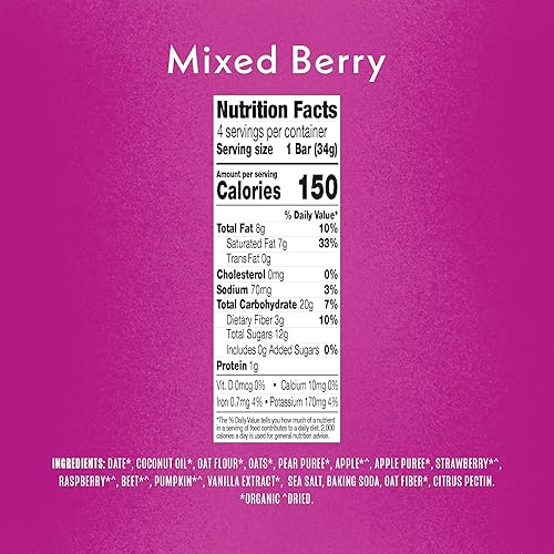 Once Upon a Farm Organic Soft Baked Kids' Bars, Mixed Berry | 8 Boxes, 32 Total Bars - Jamouz