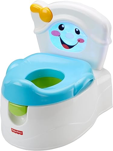 Fisher-Price Toddler Toilet Learn-to-Flush Potty Training Seat with Lights Sounds Phrases and Removable Potty Ring - Jamouz