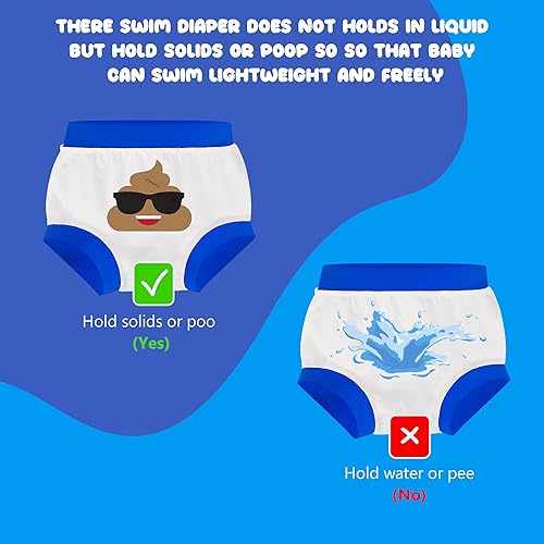 BIG ELEPHANT 6Pcs Baby Swim Diaper, Waterproof Reusable Swimming Diapers for Boys, Soft Breathable Swim Wear - Jamouz