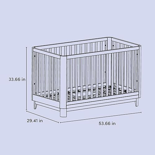 Storkcraft Santos 3-in-1 Convertible Crib (White with Natural) – GREENGUARD Gold Certified, Fits Standard Crib Mattress, Converts to Toddler Bed, Modern Style, Rounded Designer Details - Jamouz
