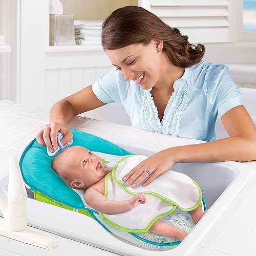 Summer Infant Bath Sling with Warming Wings (Teal) - Bath Support for Use in The Sink or Adult Tub - Jamouz