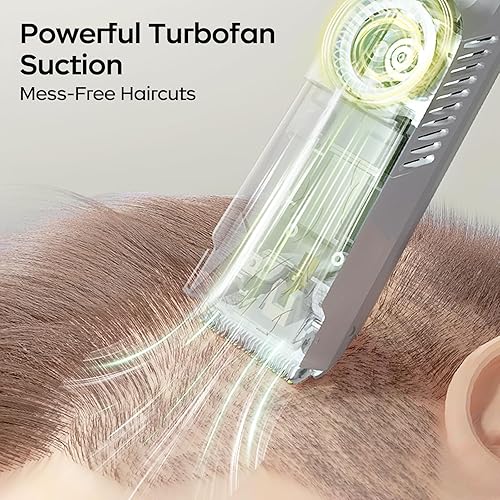 bc babycare Baby Hair Clippers, Ultra Quiet Vacuum Hair Clippers for Kids with 3 Guide Combs, Barber Cape, Clippers & Comb - Cordless Rechargeable Waterproof Toddler Hair Cutting Kit (Green) - Jamouz