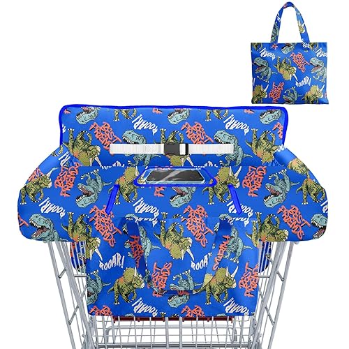 Shopping Cart Cover for Baby Girl Boy 2-in-1 High Chair Water Resistant High Chair Cover w/Phone Pouch Pocket Gender Neutral Cart Cover for Babies Padded Grocery Cart Cover for Baby - Jamouz