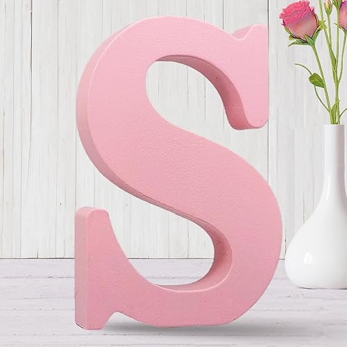 AOCEAN 8 Inch Pink Wood Letters Unfinished Wood Letters for Wall Decor Decorative Standing Letters Slices Sign Board Decoration for Craft Home Party Projects (S) - Jamouz